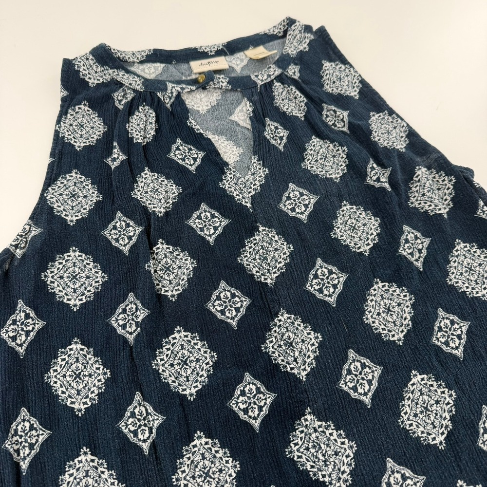 Daytrip Tank Top Women Small Navy Blue Excellent Medallion Print Boho Sleeveless